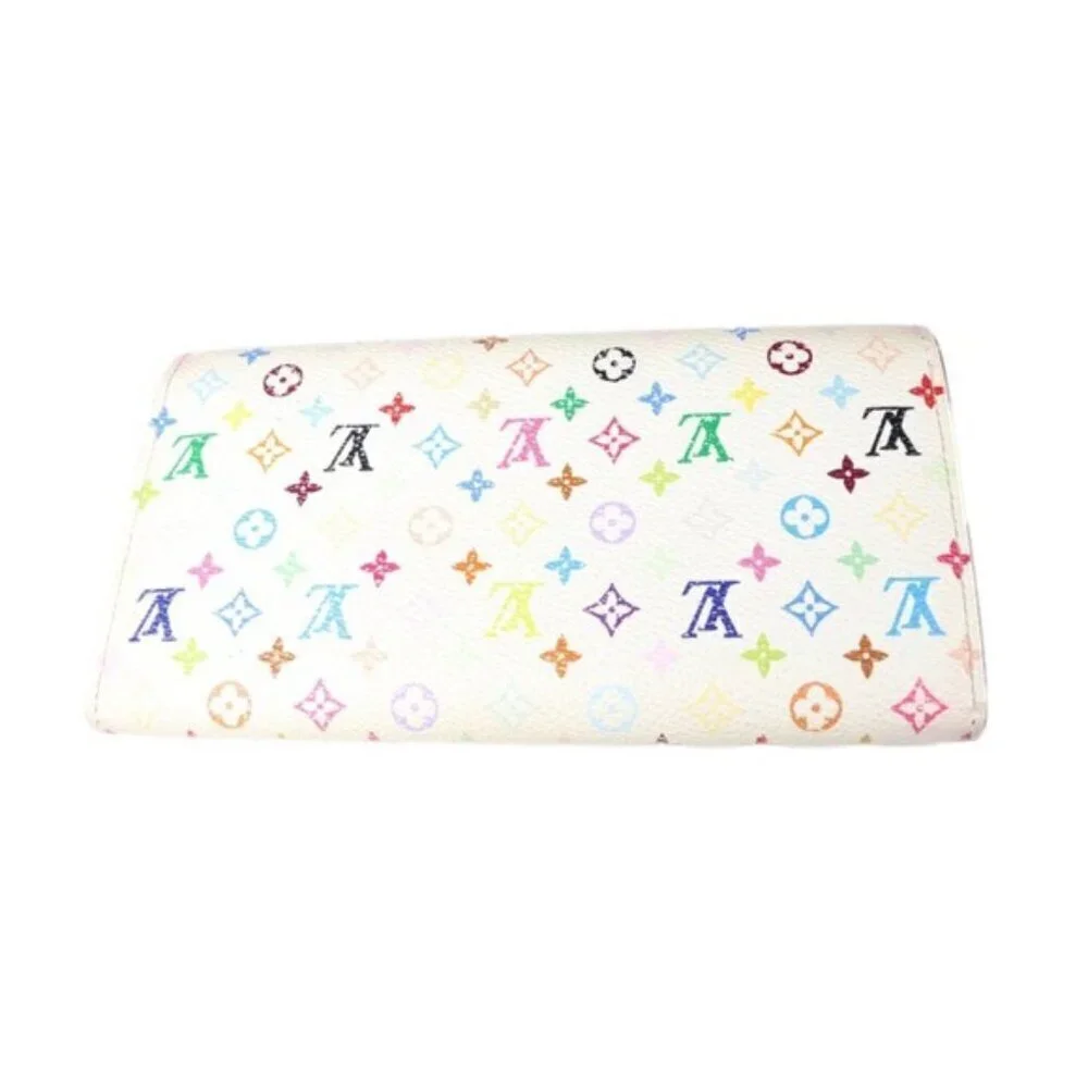 Louis Vuitton X Takashi Murakami White Monogram Multicolore Sarah Wallet